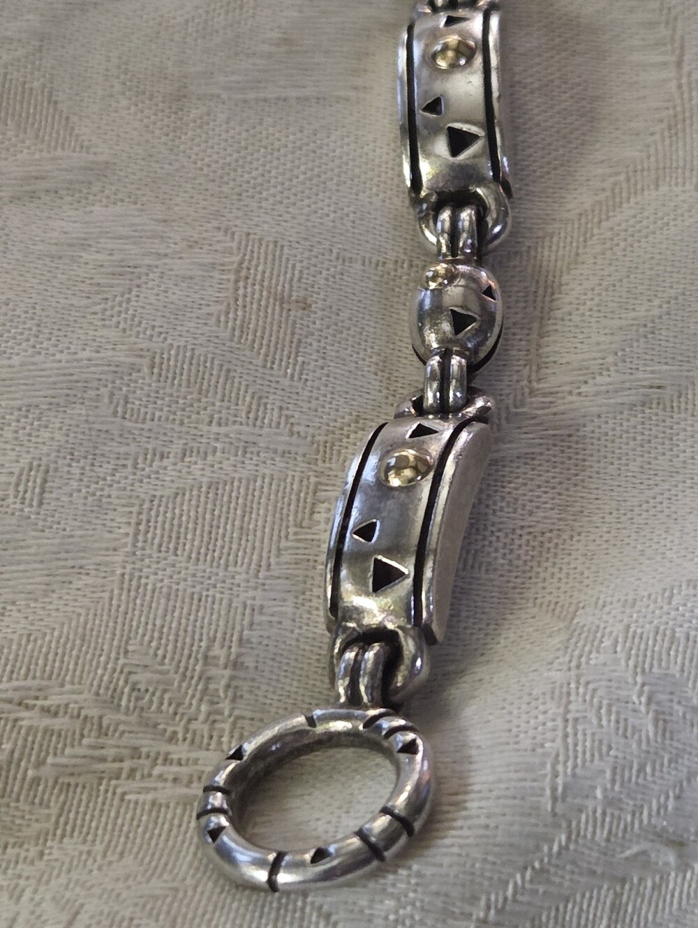 John Atencio Solar Toggle Link Bracelet, SS & 18k - Picture 9 of 14
